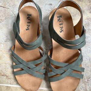 Korks Olive Strappy Sandals